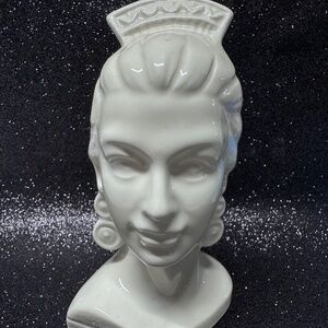 Vintage Art Deco White Ceramic Lady Head